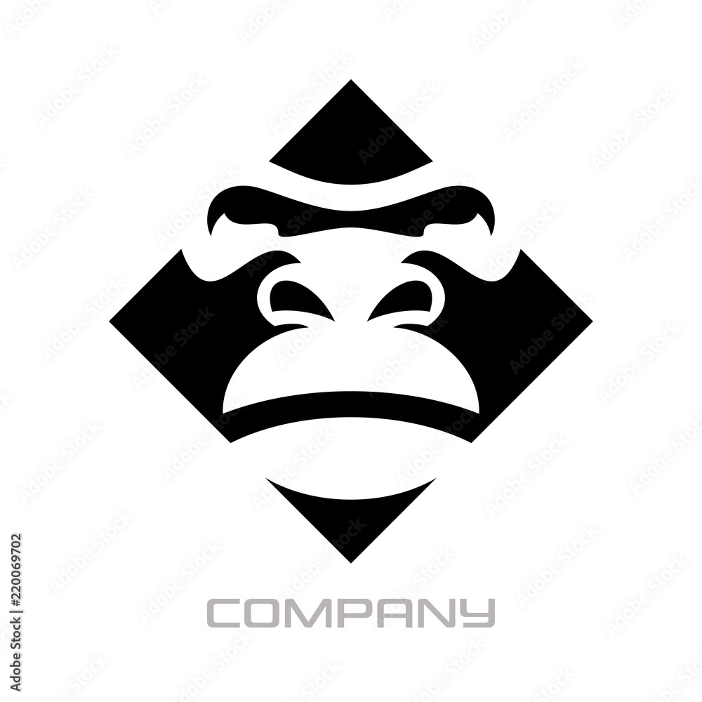 Fototapeta premium Nowoczesny goryl w kwadracie logo