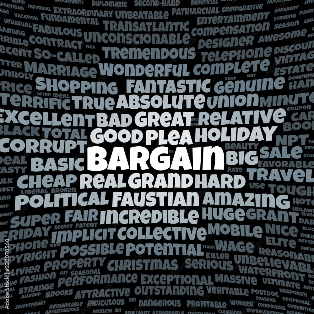 Bargain word cloud Bargain word cloud
