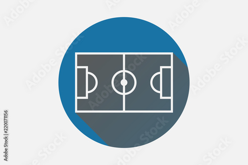 Icono azul de campo de fútbol.