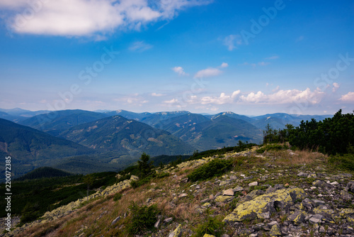 Stunning view of the green mountain hills © sanechka