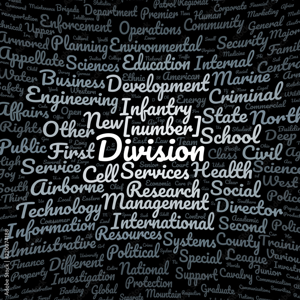 Division word cloud Division word cloud