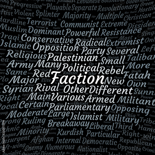 Billede på lærred Faction word cloud