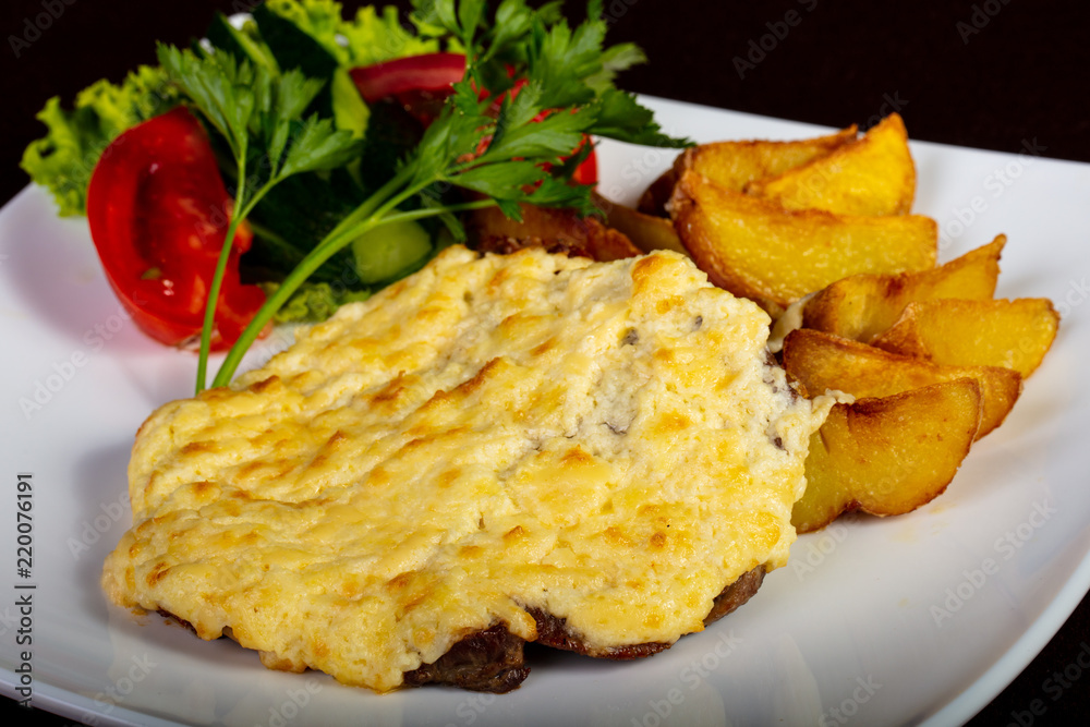 Baked pork with cheese Baked pork with cheese