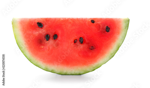 Delicious cut watermelon on white background