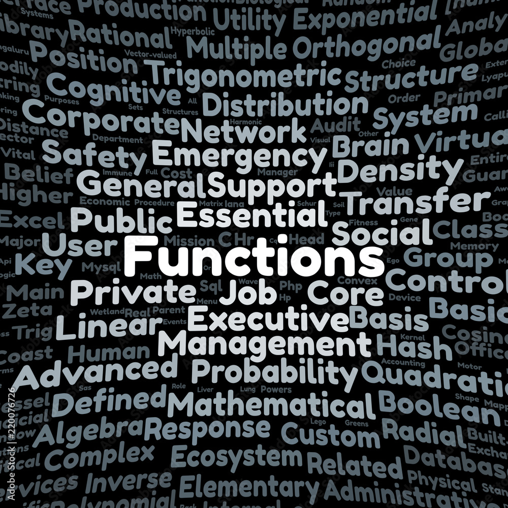 Functions word cloud Functions word cloud