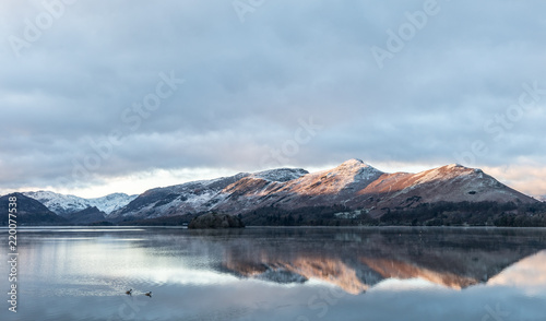 Reflection of Lake District Mountains in Winter