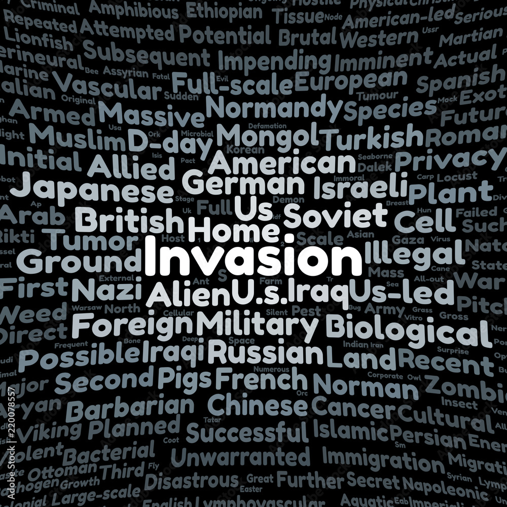 Invasion word cloud