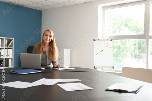 Stylish businesswoman worki...