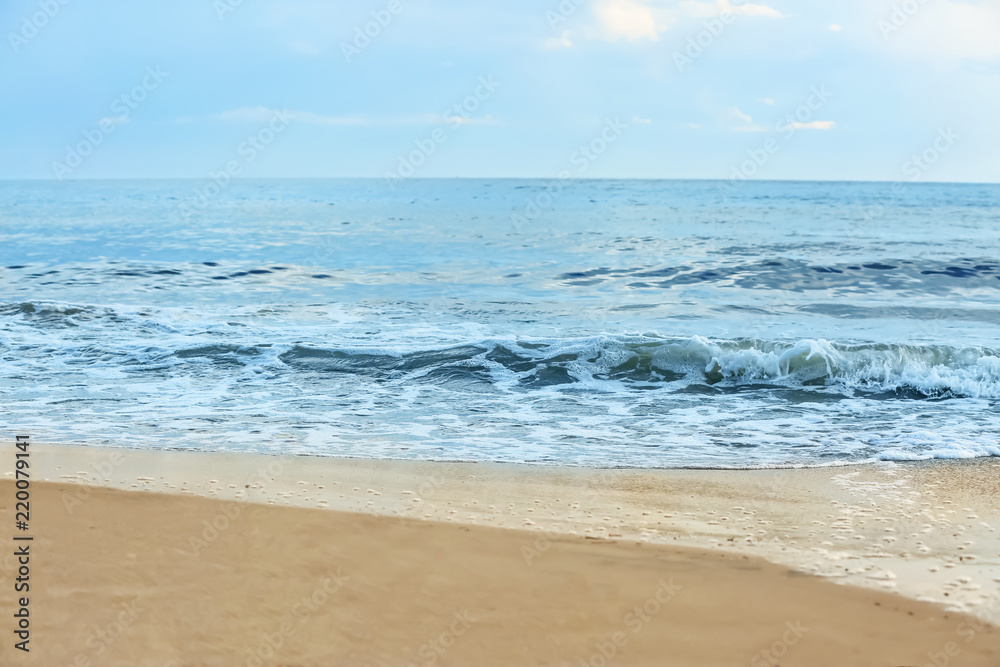 Beautiful view of sea beach at resort