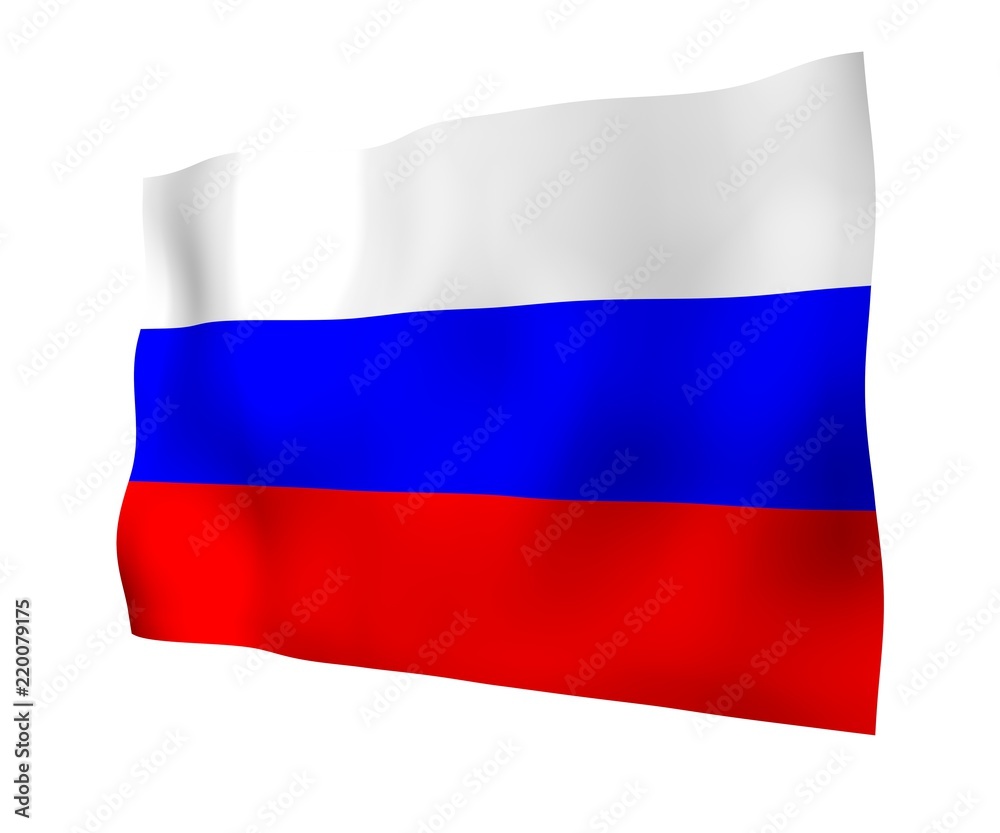 Waving flag of the Russian Federation. The National. State symbol of the Russia. 3D illustration Waving flag of the Russian Federation. The National. State symbol of the Russia. 3D illustration