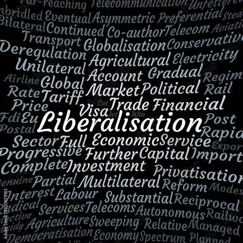 Εκτύπωση καμβά Liberalisation word cloud