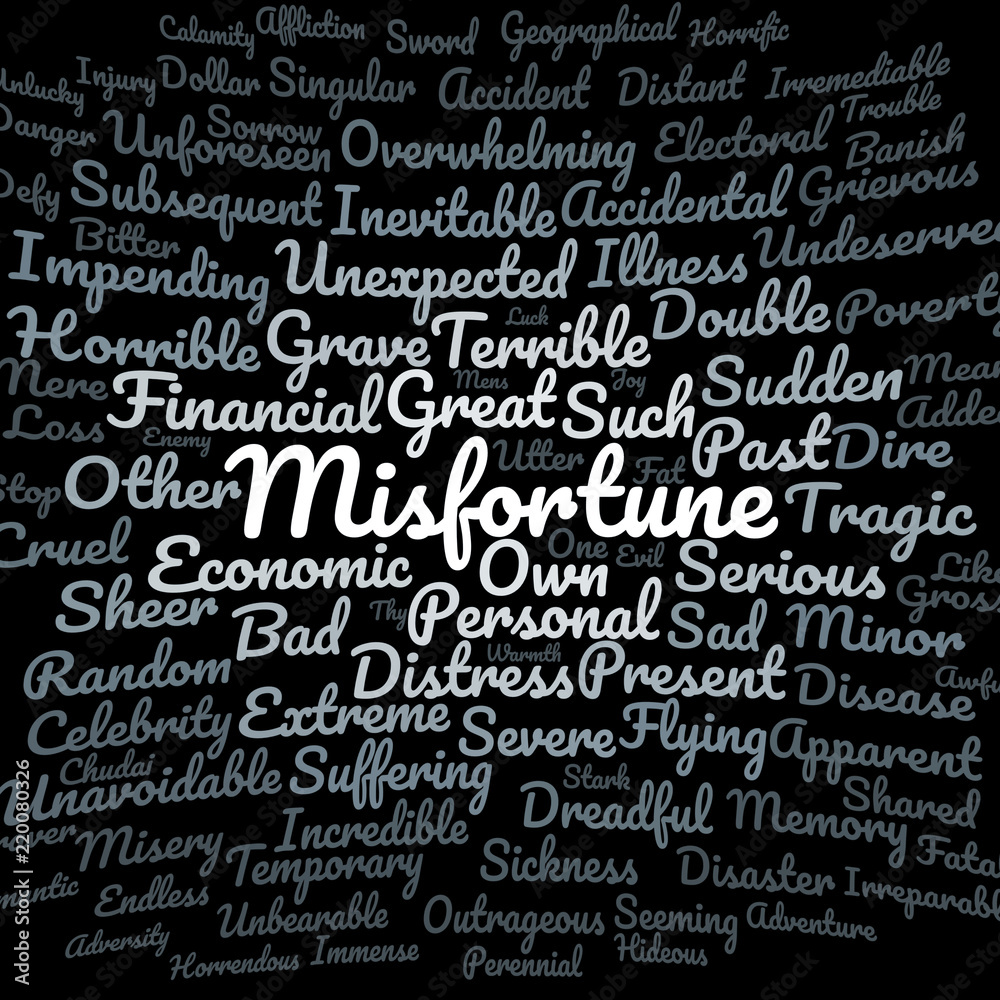 Misfortune word cloud