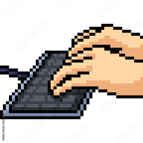 vector pixel art keyboard typing