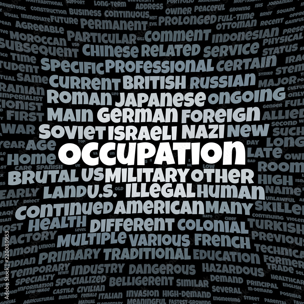 Occupation word cloud Occupation word cloud