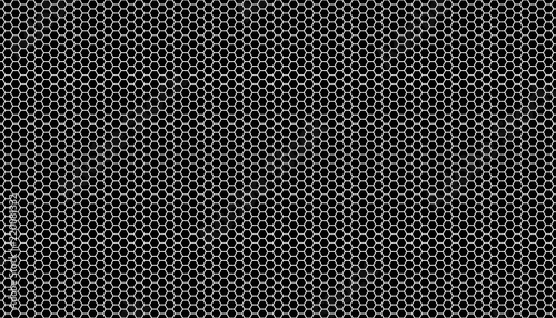 White honeycomb on a black background. Seamless texture. Isometric geometry. 3D illustration