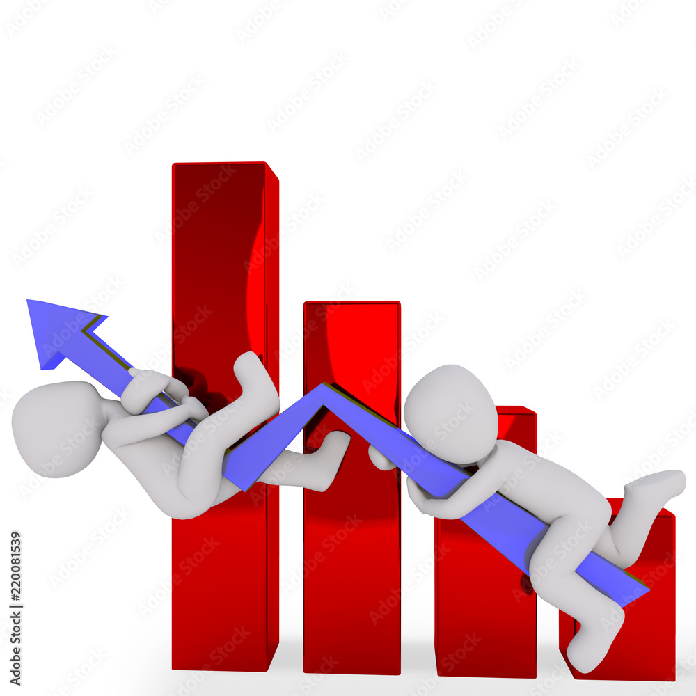 Fototapeta premium the chart is growing steadily