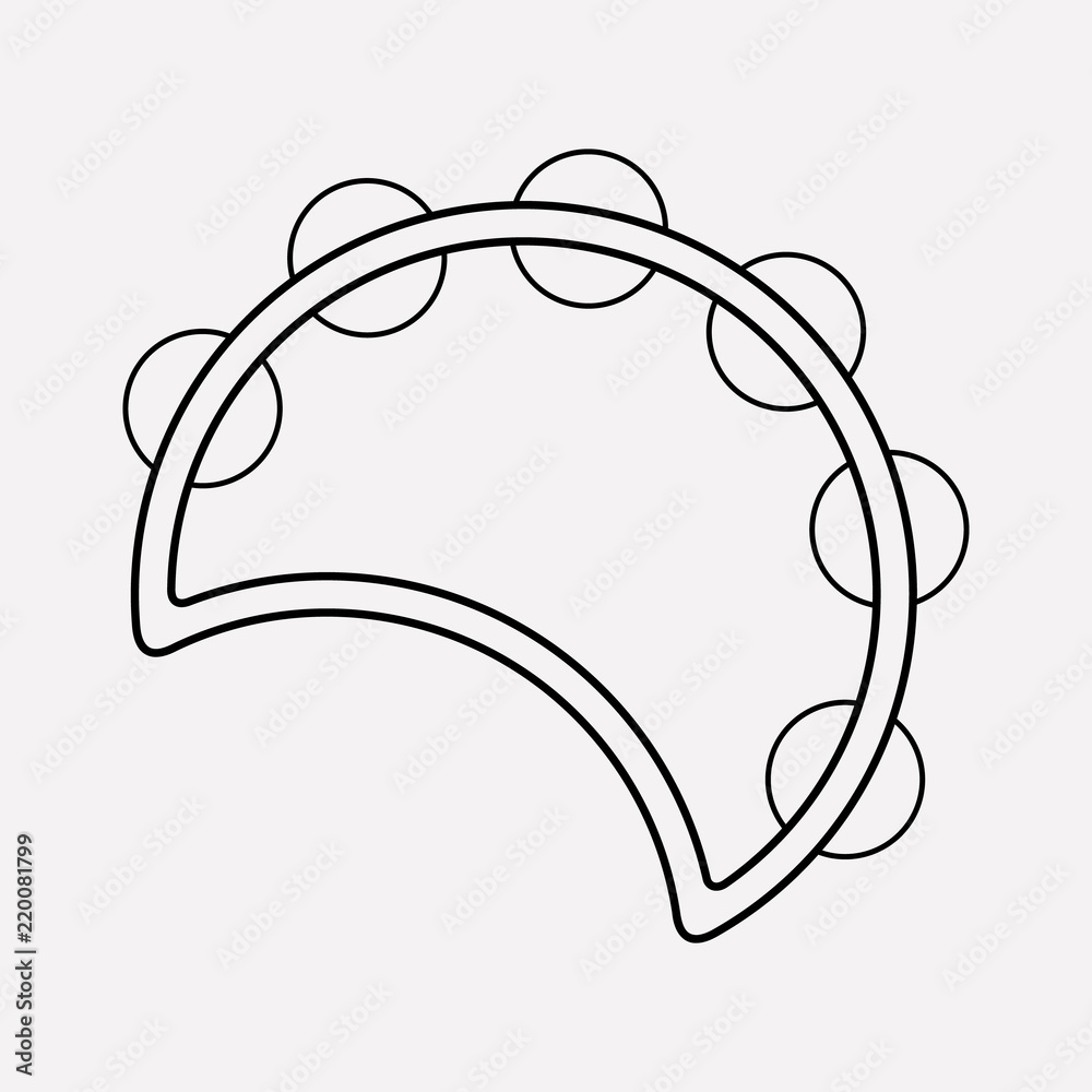 Vecteur Stock Tambourine icon line element. Vector illustration of