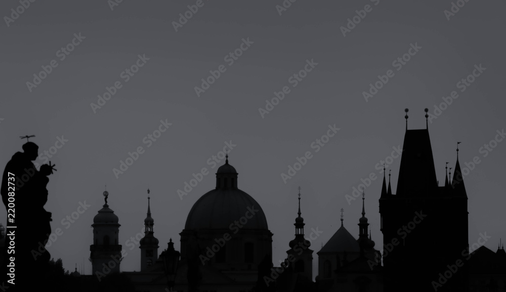 Prague silhouette
