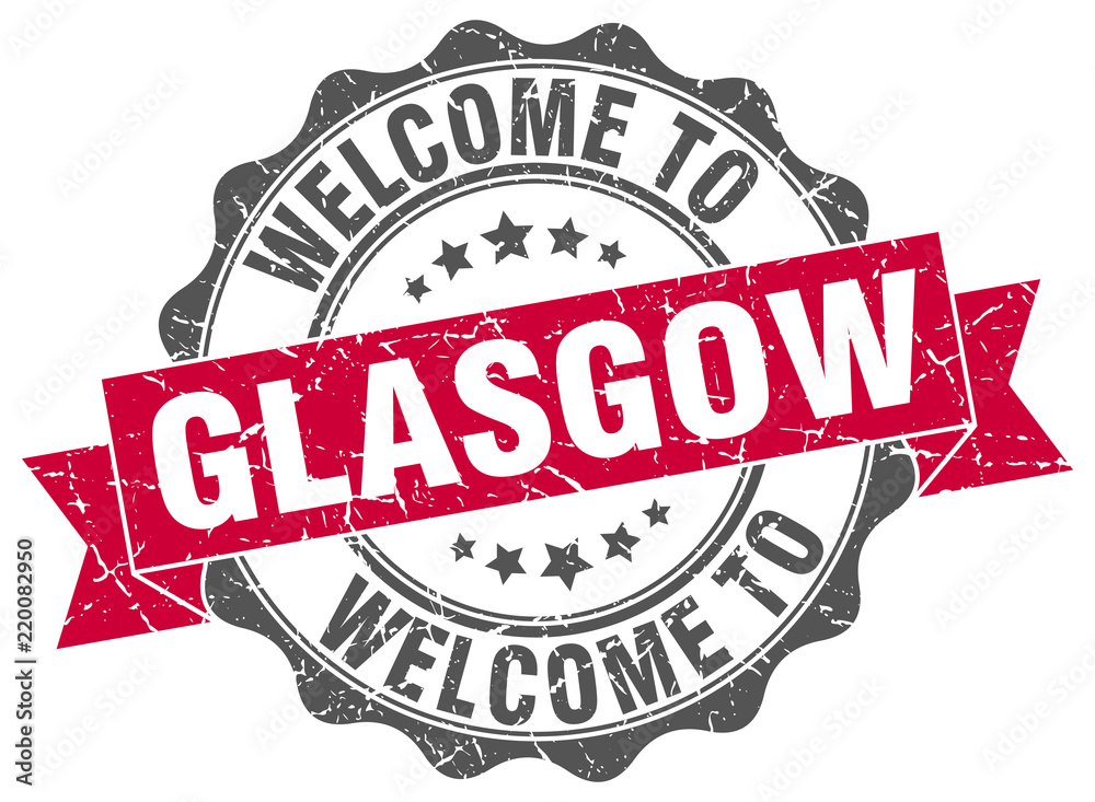 Fototapeta premium Glasgow round ribbon seal