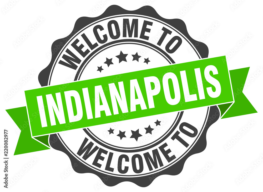 Fototapeta premium Indianapolis round ribbon seal