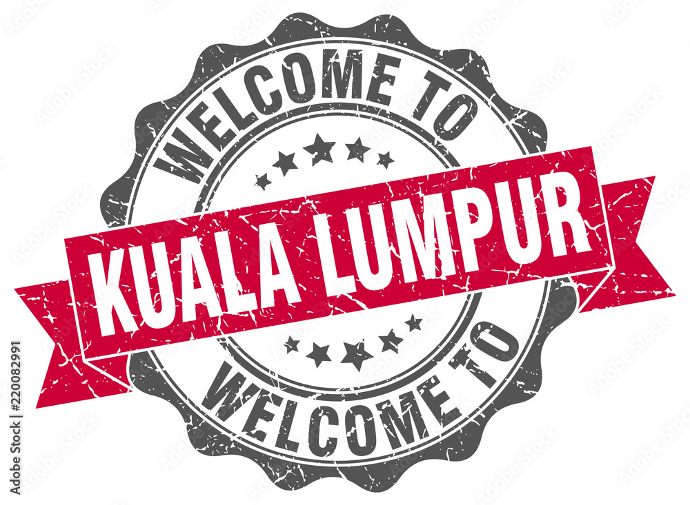 Fototapeta premium Kuala Lumpur round ribbon seal