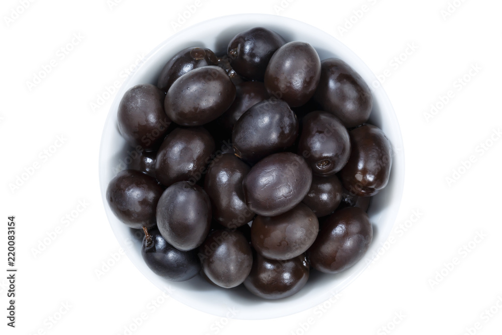 Schwarze Oliven Olive von oben isoliert freigestellt Freisteller Schwarze Oliven Olive von oben isoliert freigestellt Freisteller