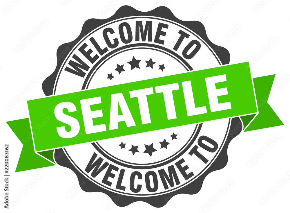 Obraz premium Seattle round ribbon seal