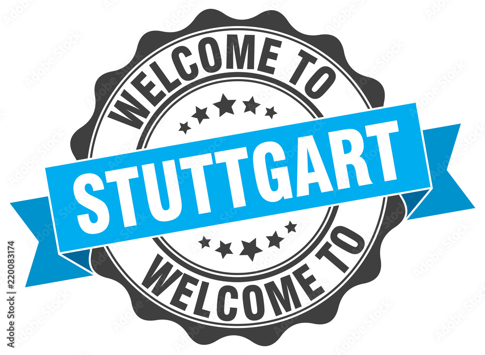 Obraz premium Stuttgart round ribbon seal