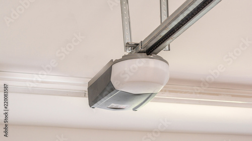 Automatic Garage Door Opener Motor on the Ceiling. Close Up.