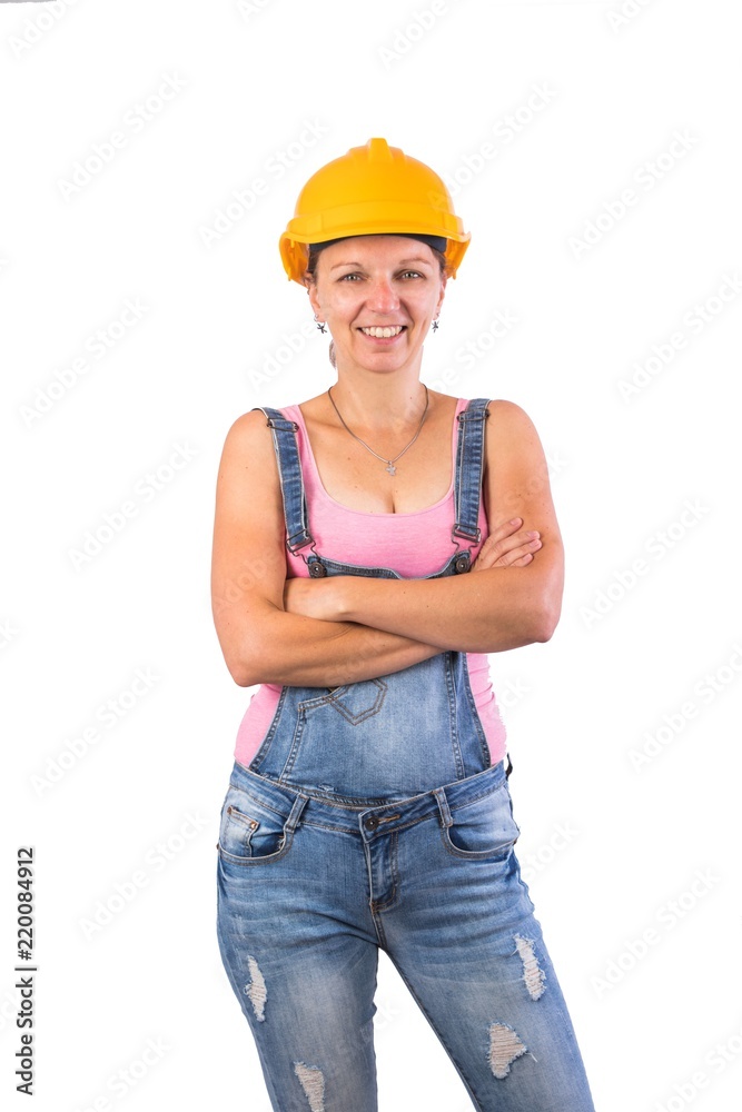 Young happy Woman as a construction worker with a helmet - Craftsman woman - isolated on white
Young happy Woman as a construction worker with a helmet - Craftsman woman - isolated on white