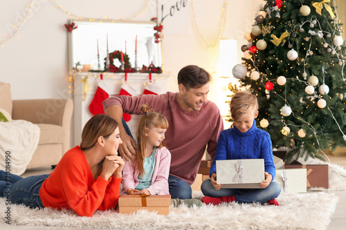 Happy family with Christmas...