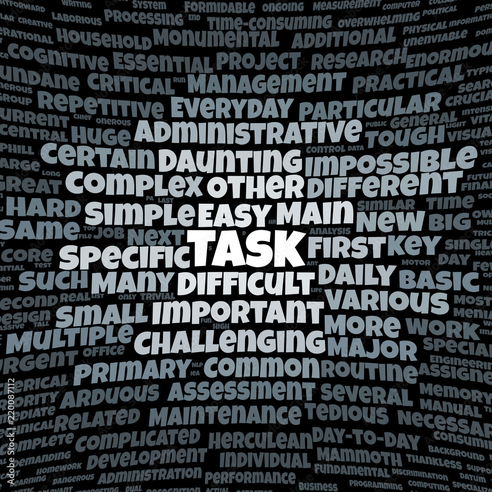 Task word cloud Task word cloud