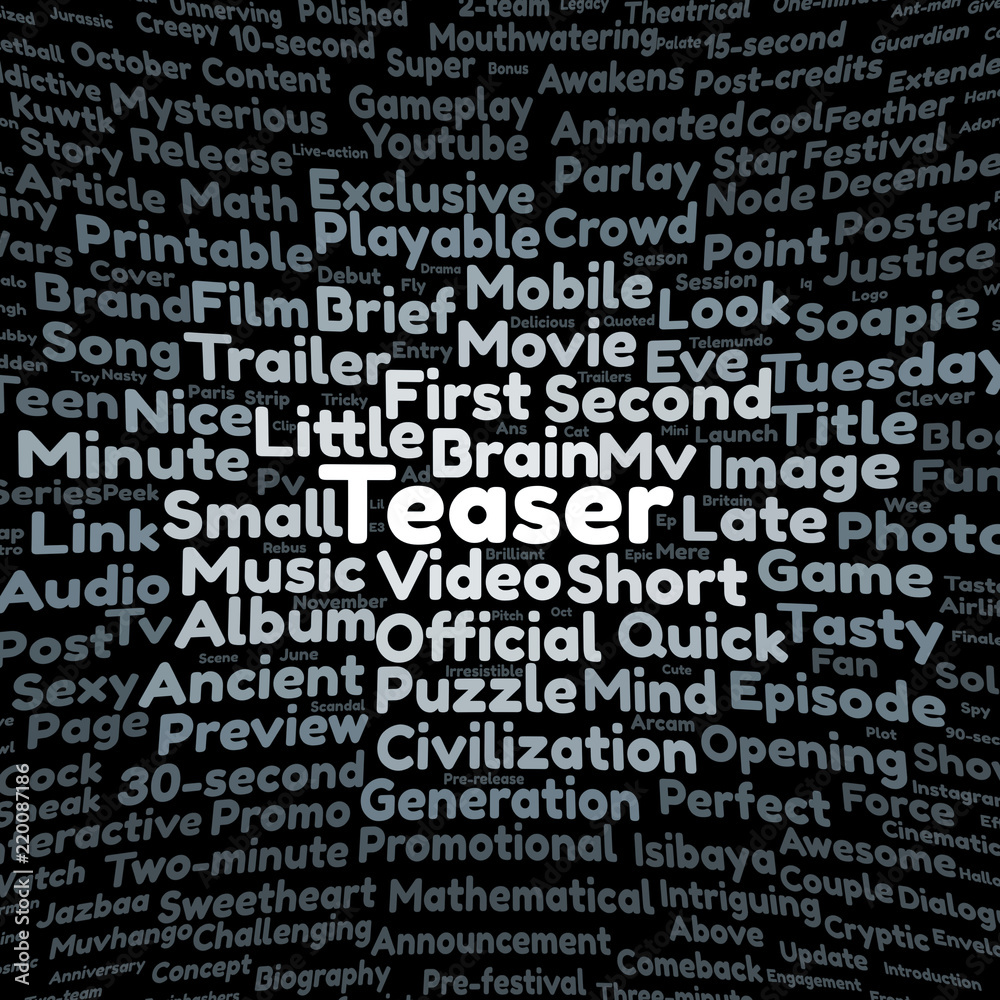 Teaser word cloud Teaser word cloud