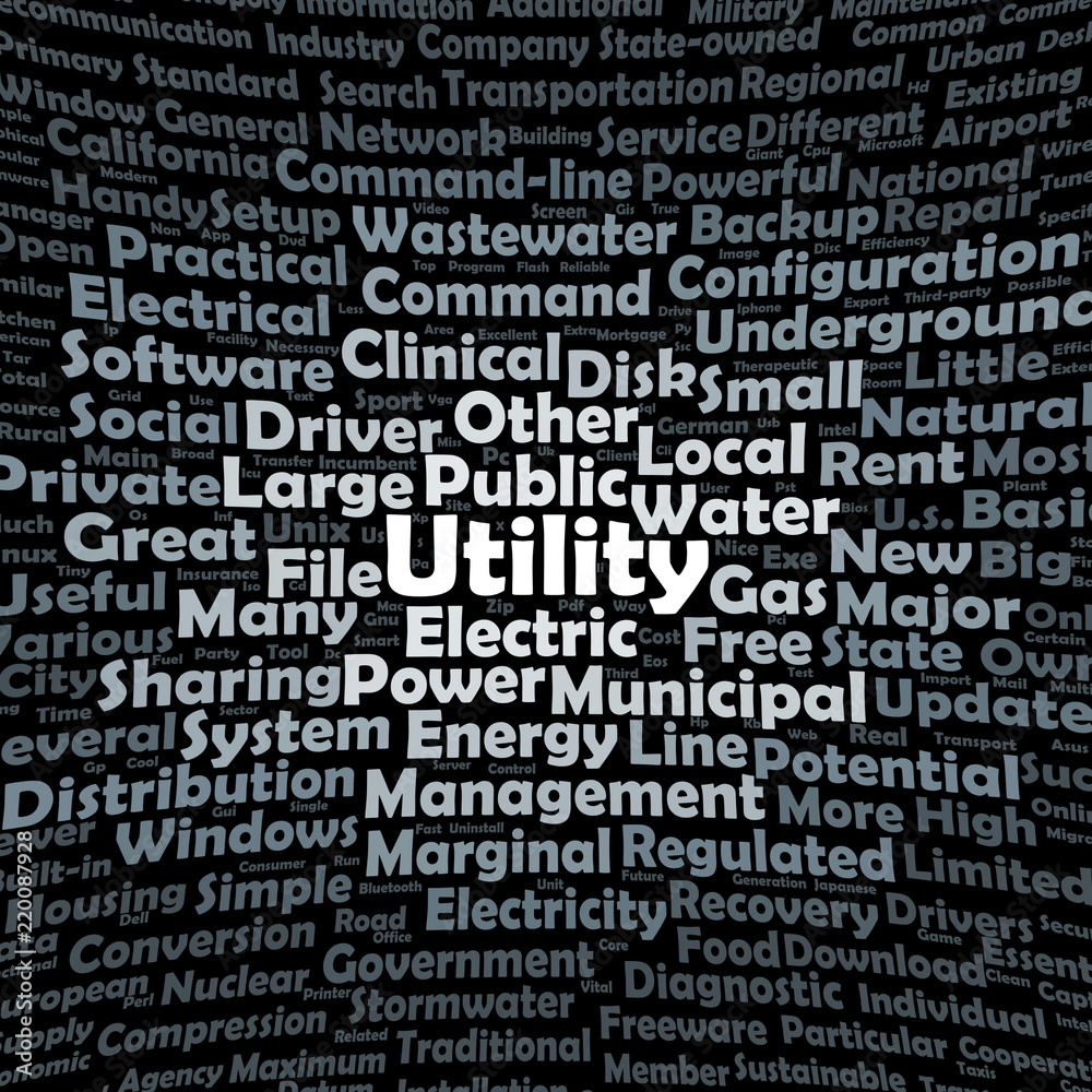 Utility word cloud Utility word cloud