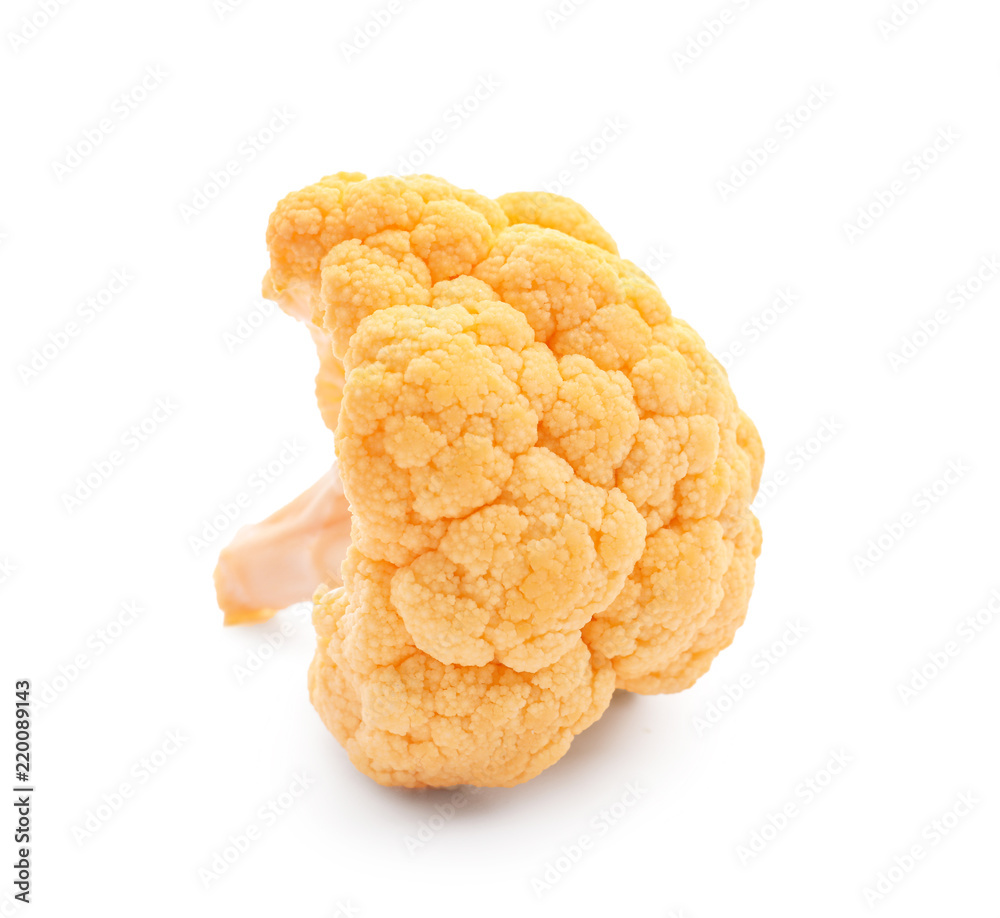 Yellow cauliflower on white background Yellow cauliflower on white background