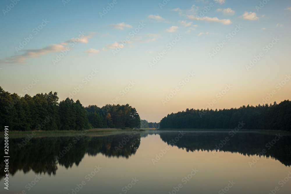 Wydminskie lake in Wydminy, Masuria, Poland