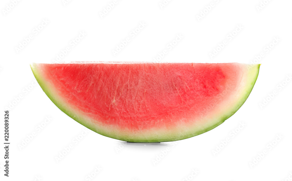 Slice of fresh watermelon on white background Slice of fresh watermelon on white background