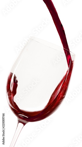 Pouring Red Wine into a Glass - Isolated