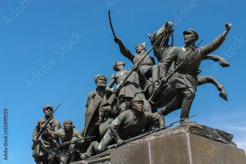 Fototapeta Granite monument to Chapaev.