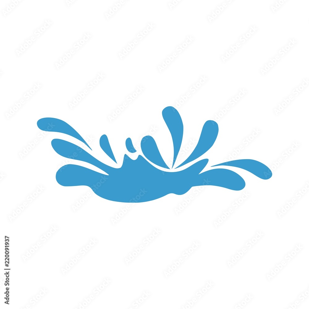 Obraz premium Fresh water splash icon, isolated on white background