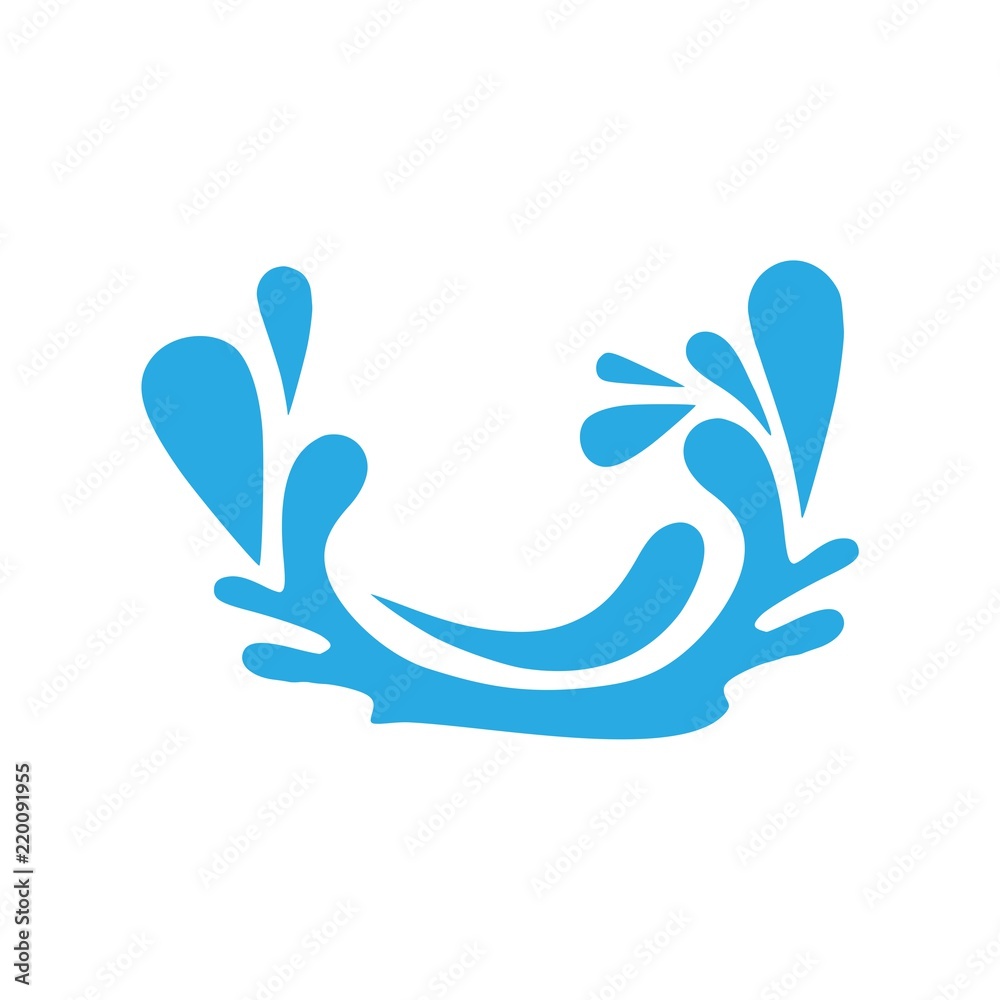 Fototapeta premium Fresh water splash icon, isolated on white background