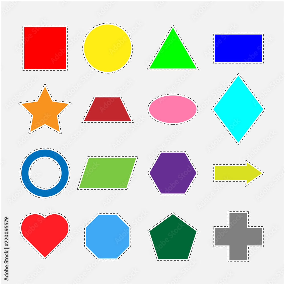 Vector Set of Colorful Fun Patches,stickers and Geometric Shapes