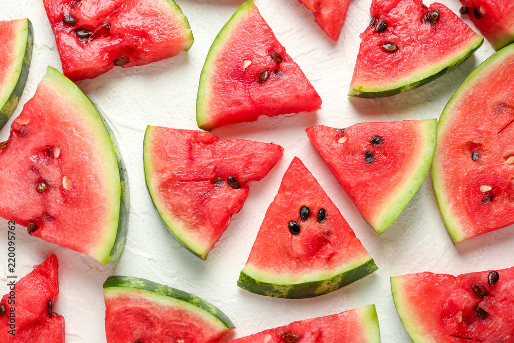 Slices of fresh watermelon on white background Slices of fresh watermelon on white background