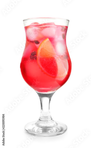 Wallpaper Mural Glass of fresh cocktail on white background Torontodigital.ca