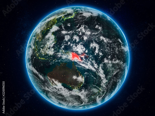 Papua New Guinea on Earth at night