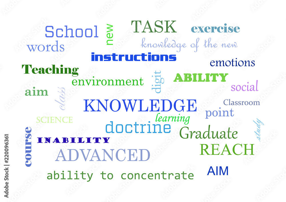 Collage of school words Vector illustration