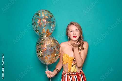 Beautiful young woman with ...