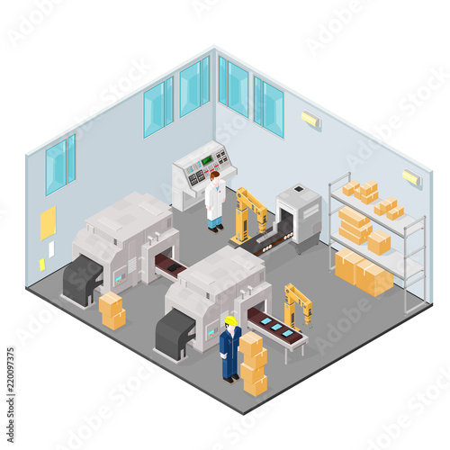 Isometric Factory Interior
Vector production line manufacturing infographic.