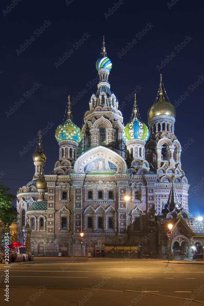 Church of the Savior on Spilled Blood at night, Saint Petersburg, Russia