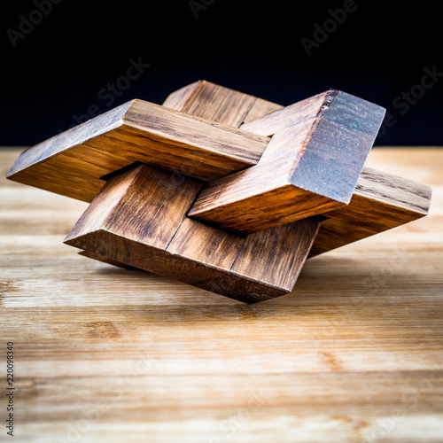 3d wooden object made of embedded polygons
